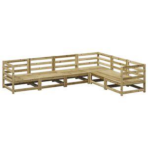 vidaXL 6-daļīgs dārza dīvāna komplekts, impregnēts priedes koks