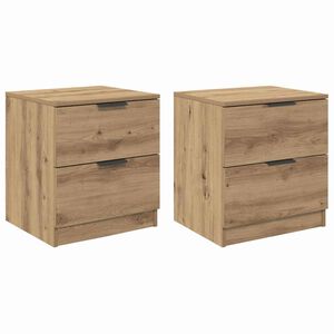 vidaXL Nakts skapītis ar atvilktni 2 pcs Artisānā ozols 45 x 39 x 50cm