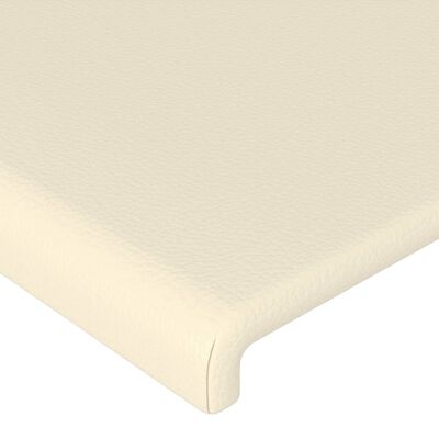 vidaXL gultas galvgalis ar LED, 180x5x78/88cm, krēmkrāsas mākslīgā āda