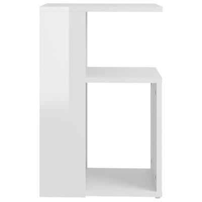 vidaXL galdiņš, spīdīgi balts, 36x30x56 cm, skaidu plāksne