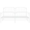 vidaXL gultas rāmis ar galvgali un kājgali, balts metāls, 180x200 cm