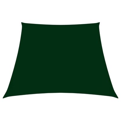 vidaXL saulessargs, 3/5x4m, trapeces forma, tumši zaļš oksforda audums