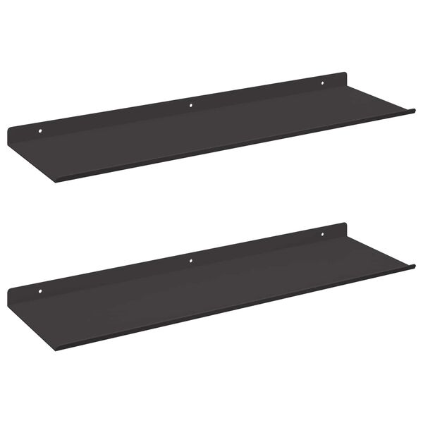 vidaXL Peldējo&scaron;ais plaukts 2 pcs Melns 60 x 18 x 2,5 cm Tērauds
