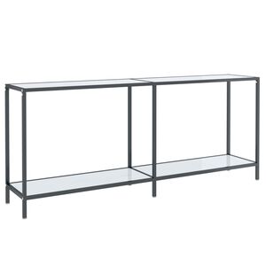 vidaXL konsoles galdiņ&scaron;, 180x35x75,5 cm, balts, rūdīts stikls