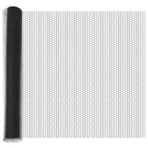 vidaXL Se&scaron;stūra žogs ar stabu 25 x 1,4 m PVC pārklāts tērauds Pelēka