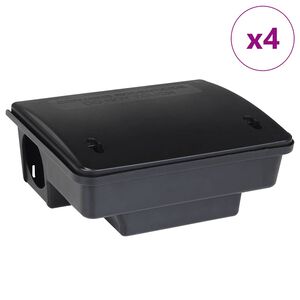 vidaXL Peļu slazdi 4 gab Melns 23x19x9,5 cm