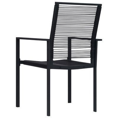 vidaXL dārza krēsli, 4 gab., melna PVC rotangpalma