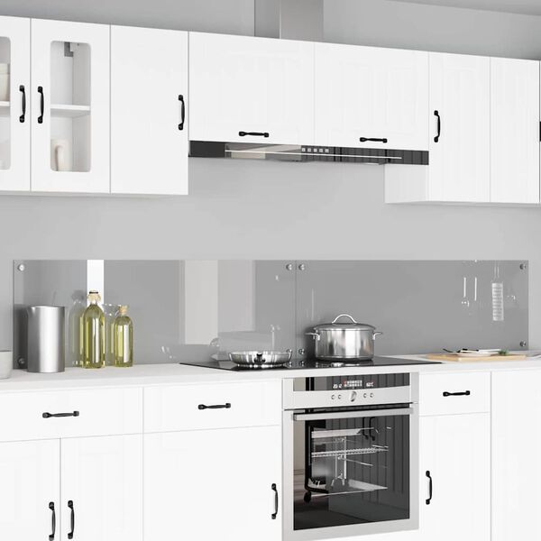 vidaXL Virtuves aizsargpaneļi 2 pcs Gai&scaron;i pelēks 120 x 40 cm