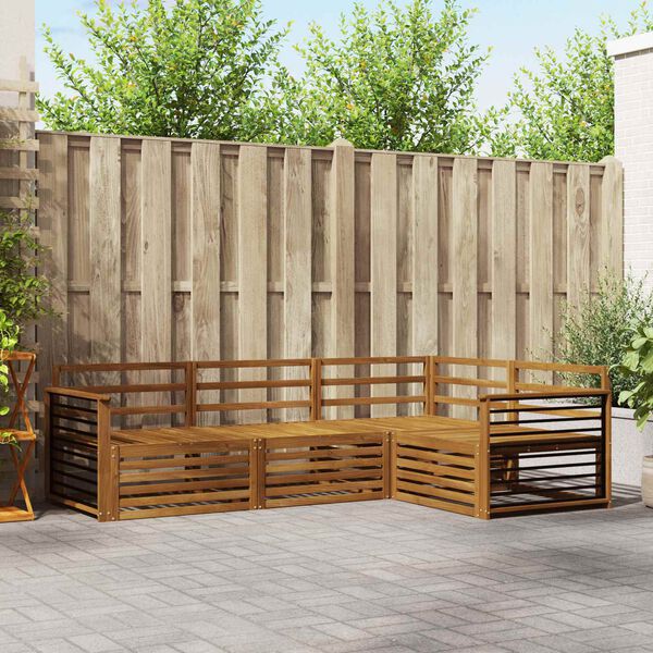 vidaXL Āra dīvānu komplekts 4 pcs Dabiska Cietā akācijas koks