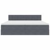 vidaXL Glabā&scaron;anas gulta ar matraci Tum&scaron;i pelēks 200 x 200 cm Samts