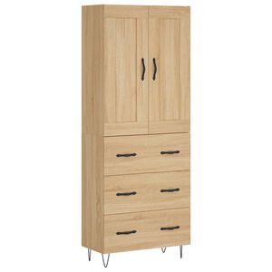 vidaXL augstais skapis, ozolkoka, 69,5x34x180 cm, inženierijas koks