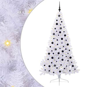 vidaXL Mākslīgā Ziemassvētku eglīte Balts 210 cm PVC un tērauds