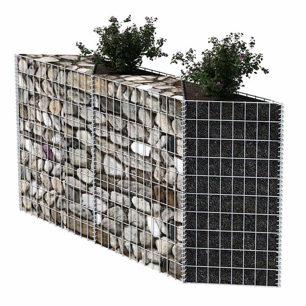 vidaXL gabions, cinkots tērauds, 120x30x100 cm