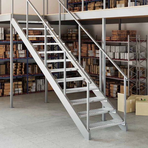 vidaXL režģa pakāpiens, 80x24x7 cm, cinkots tērauds