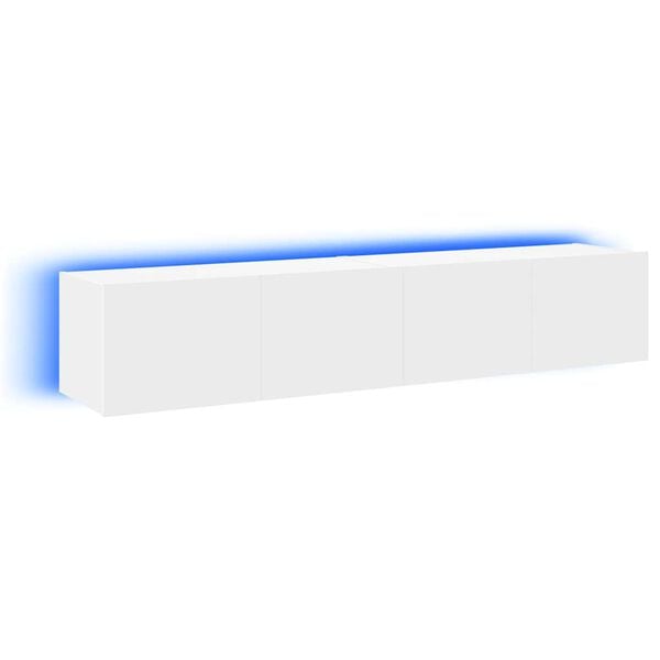 vidaXL TV galdiņi ar LED lampiņām, 2 gab., balti, 80x35x31 cm