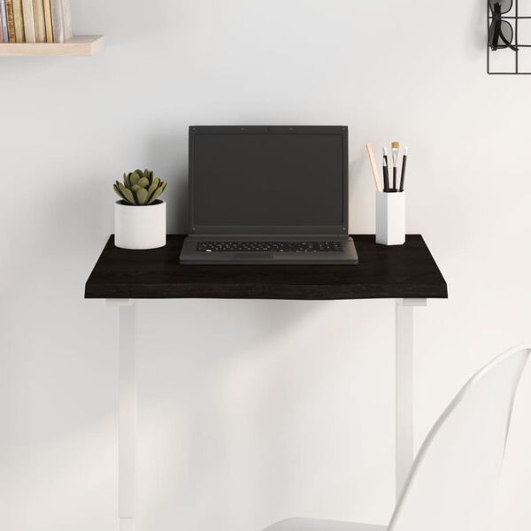 vidaXL galda virsma, tumši brūna, 60x40x2 cm, ozola masīvkoks