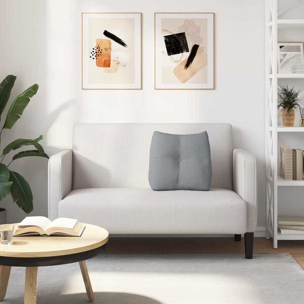 vidaXL Atpakaļ spilvens Gai&scaron;i pelēks 45 x 24 x 50 cm audums