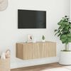 vidaXL TV plaukti ar LED lampiņām, 80x35x31 cm, koka krāsā