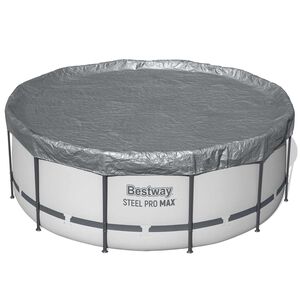 Bestway Baseina vāks &Oslash;4,88 m Apaļ&scaron; Poliesters Pelēka