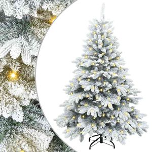 vidaXL Mākslīgā Ziemassvētku eglīte su 150 LED Balts 120 cm PE un PVC