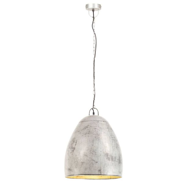 vidaXL griestu lampa, industriāls dizains, sudrabaina, 25 W, 42cm, E27
