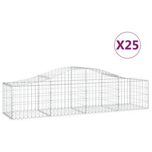 vidaXL arkveida gabiona grozi, 25 gb., 200x50x40/60 cm, cinkota dzelzs