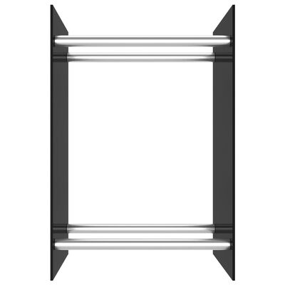 vidaXL malkas uzglabāšanas statīvs, 40x35x60 cm, melns stikls