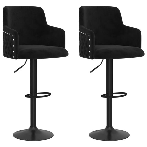 vidaXL bāra krēsli, 2 gab., melns samts
