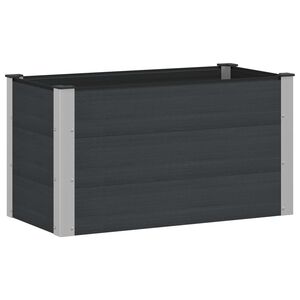 vidaXL Augstā puķu kaste Melns 100 x 50 x 54 cm WPC un alumīnijs