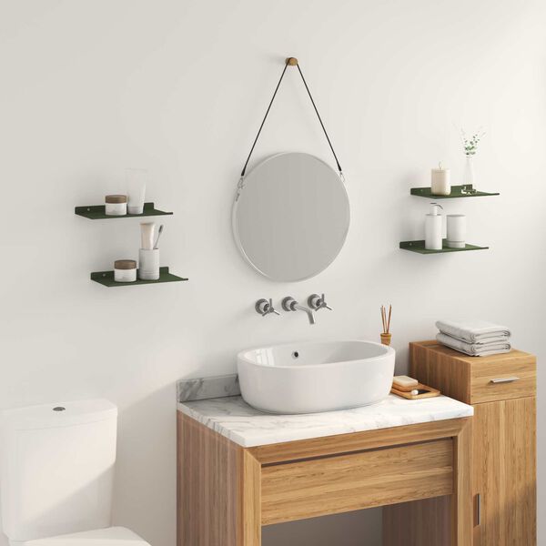 vidaXL Peldējo&scaron;ais plaukts 4 pcs Olīvu zaļ&scaron; 30 x 18 x 2,5 cm Tērauds