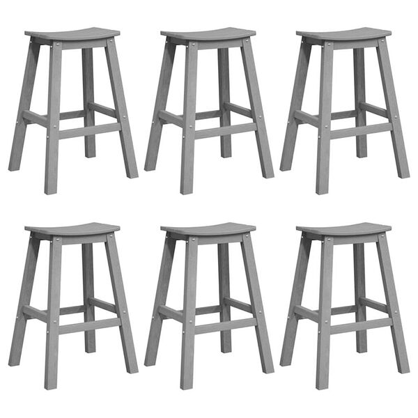 vidaXL Dārza bāra komplekts 6 pcs Gaiši pelēka HDPE