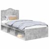 vidaXL Gultas rāmis Betona pelēks 100 x 200 cm Ciets priedes koks