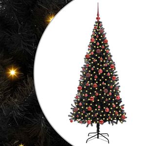 vidaXL Ziemassvētku eglīte Melna 180 cm PVC