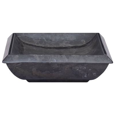 vidaXL izlietne, 50x35x10 cm, melns marmors