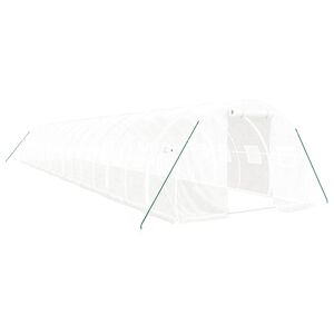 vidaXL siltumnīca ar tērauda rāmi, balta, 48 m&sup2;, 16x3x2 m