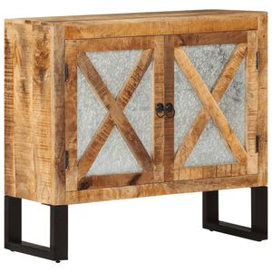 vidaXL kumode, 80x30x71 cm, neapstrādāts mango masīvkoks un metāls