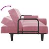 vidaXL dīvāngulta ar roku balstiem, rozā samts