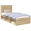 vidaXL Gultas rāmis Sonoma ozols 75 x 190 cm Ciets priedes koks