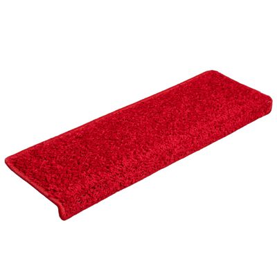 vidaXL kāpņu paklāji, 10 gab., 65x21x4 cm, sarkani