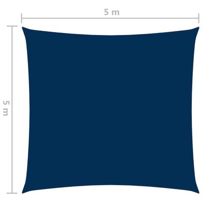 vidaXL saulessargs, 5x5 m, kvadrāta forma, zils oksforda audums