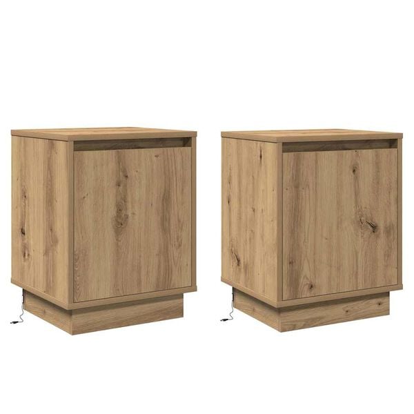 vidaXL Nakts skapītis 2 pcs Artisānā ozols 39 x 34,5 x 50 cm
