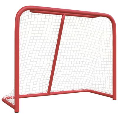 vidaXL hokeja vārti, sarkanbalti, 183x71x122 cm, poliesters