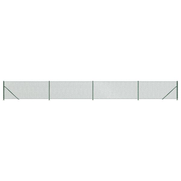 vidaXL stiepļu žogs ar atloku, 1x10 m, zaļ&scaron;