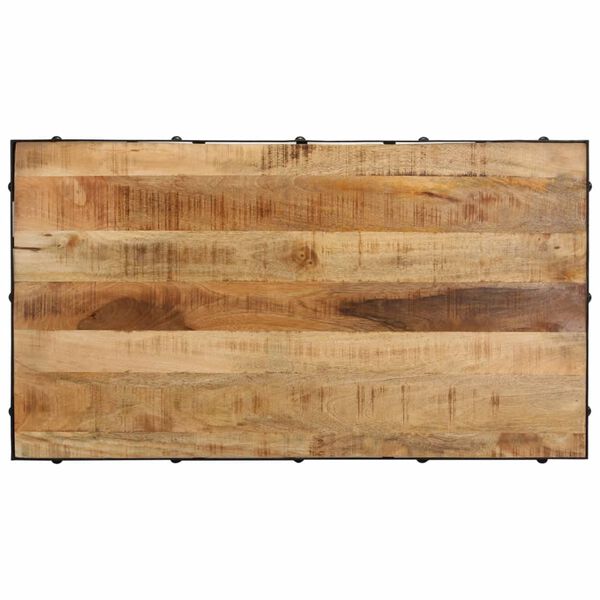 vidaXL kafijas galdiņš ar riteņiem, mango masīvkoks, 100x55x26 cm