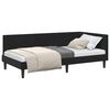 vidaXL Stūra gultas rāmis ar galvas klāju Melna 90 cm x 200 cm Samts