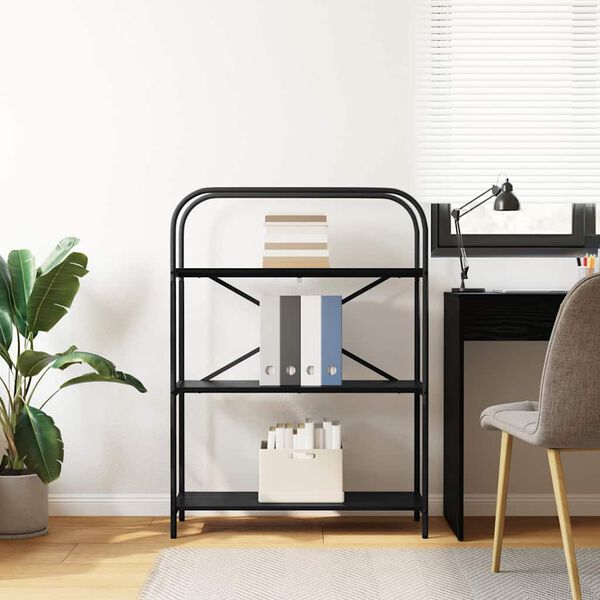 vidaXL Grāmatu plaukts Melns ozolkoks 80 x 30 x 109 cm