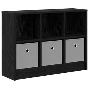 vidaXL Puse ar atvilktni Melns ozolkoks 73,5 x 22,5 x 53,5 cm