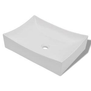 Keramikas Izlietne 65,5 x 39 x 14 cm Balta ar Spīdīgu Virsmu