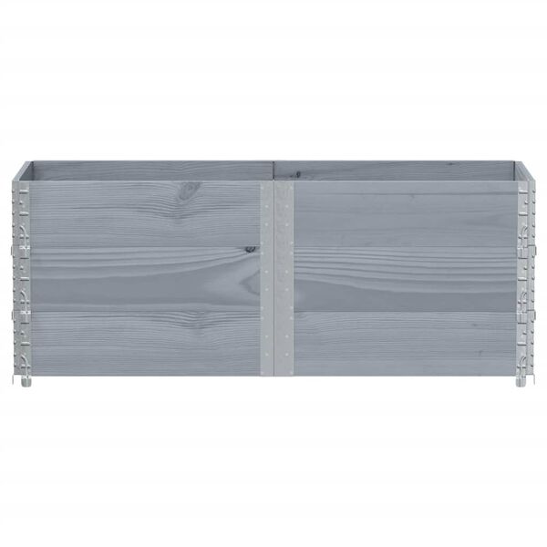 vidaXL pale&scaron;u apmales, 3 gab., pelēks, 150x50 cm, priedes masīvkoks