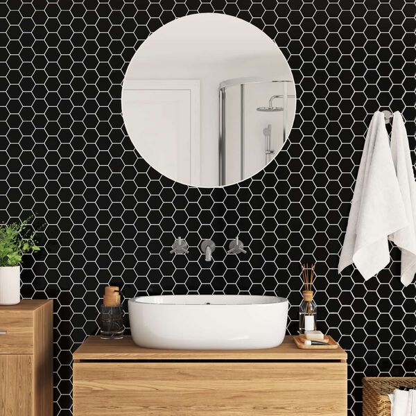 vidaXL Se&scaron;stūra flīze 10 pcs Balts 30 x 30 cm Poliuretāns un PET